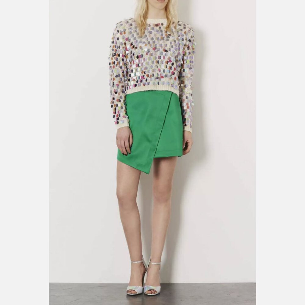TOPSHOP 3D SEQUIN SWEATER DISCO ,sz.XS
